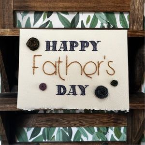 Hand-Embroidered Father’s Day Card - Floral